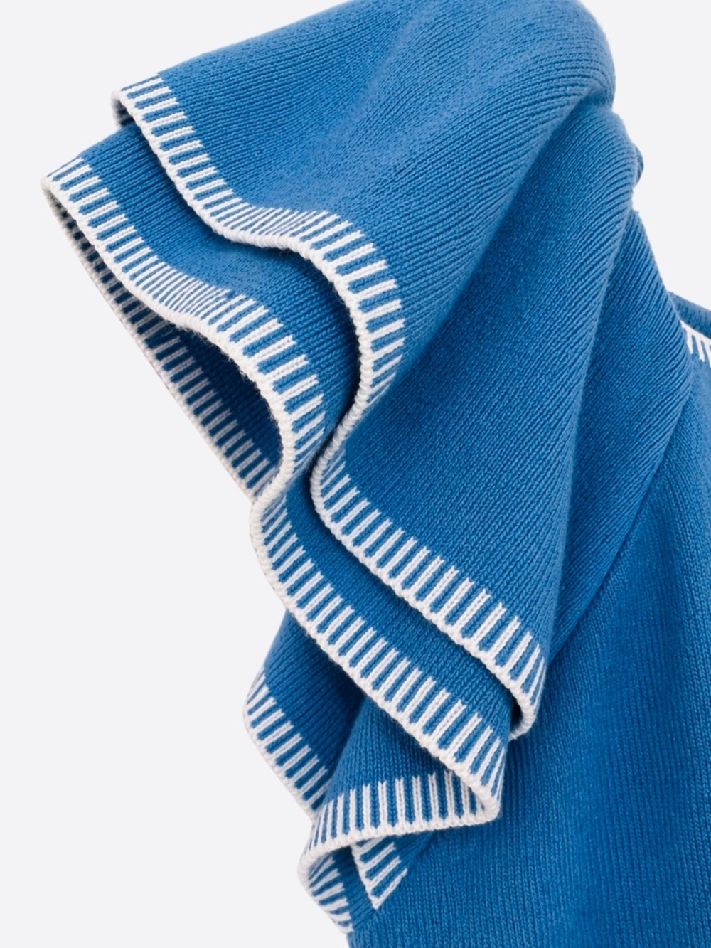 Blue Ruffle Sleeve Knit Top - Picture 4 of 5